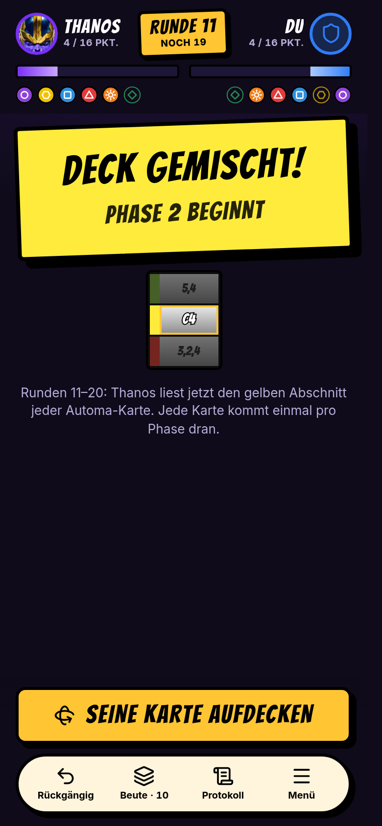 Deck gemischt: Phase 2 beginnt