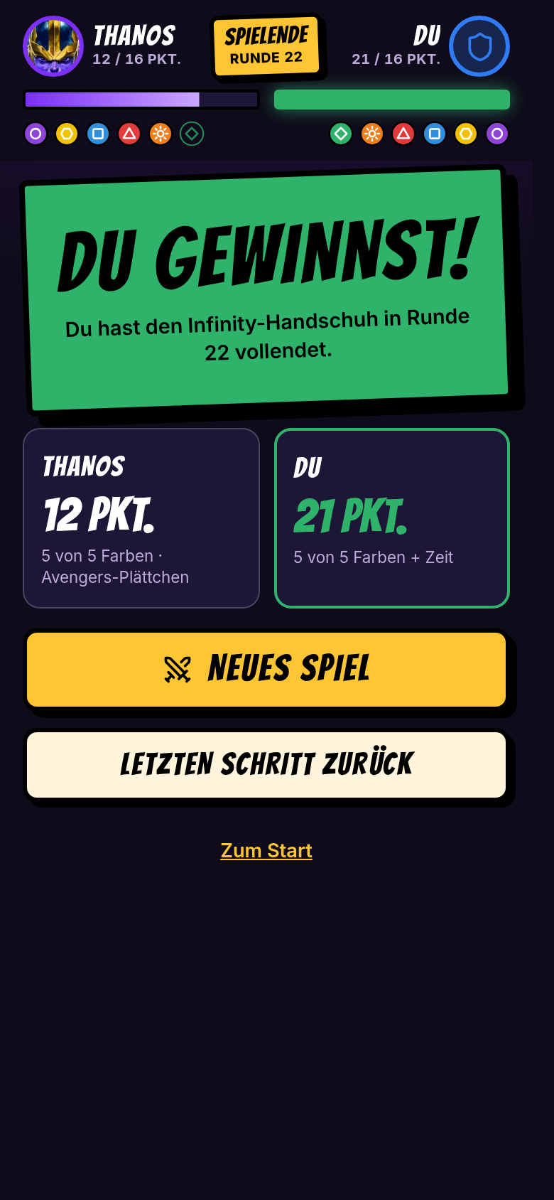 Du gewinnst: Du hast den Infinity-Handschuh vollendet
